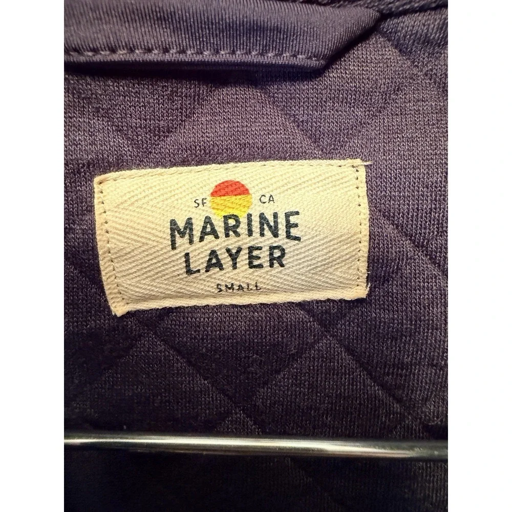Marine Layer Women's Small Corbet Full Zip Vest Quilted Navy Blue Pockets *Read
